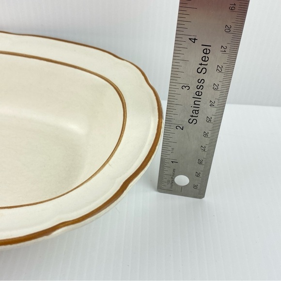 Vintage Cordella Stoneware Vegetable Dish and Gravy Boat Burnet Pattern - Picture 13 of 13